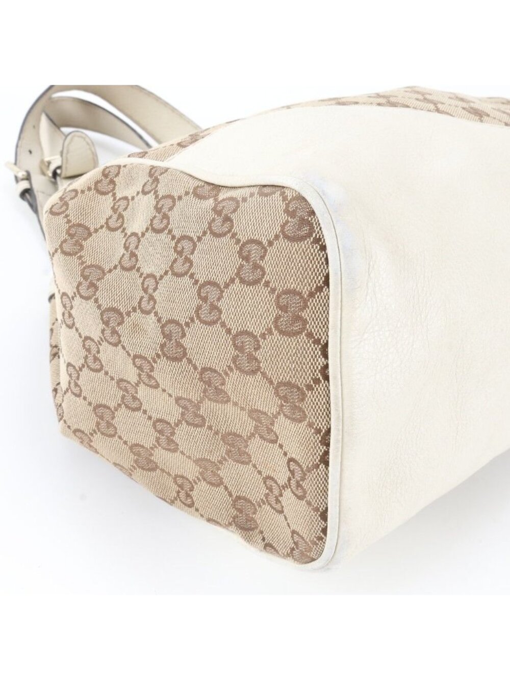 Gucci GG Canvas Logo Leather Tote Shoulder Hand - Picture 6 of 9